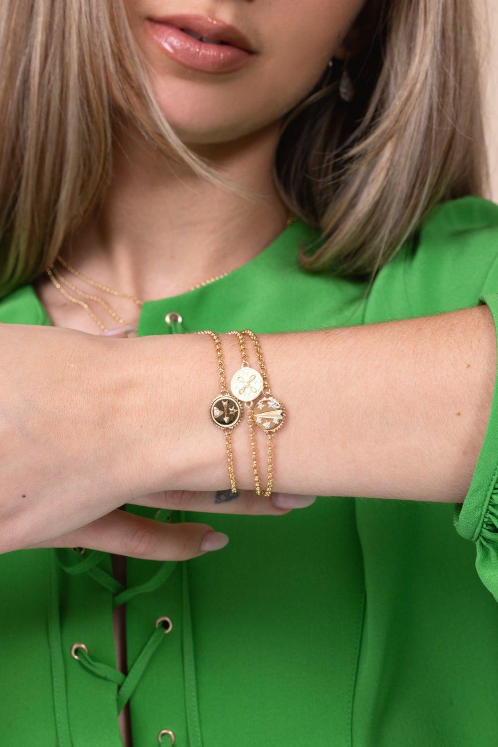 FOUNDRAE-True Love - Mini Stationary Bracelet-YELLOW GOLD