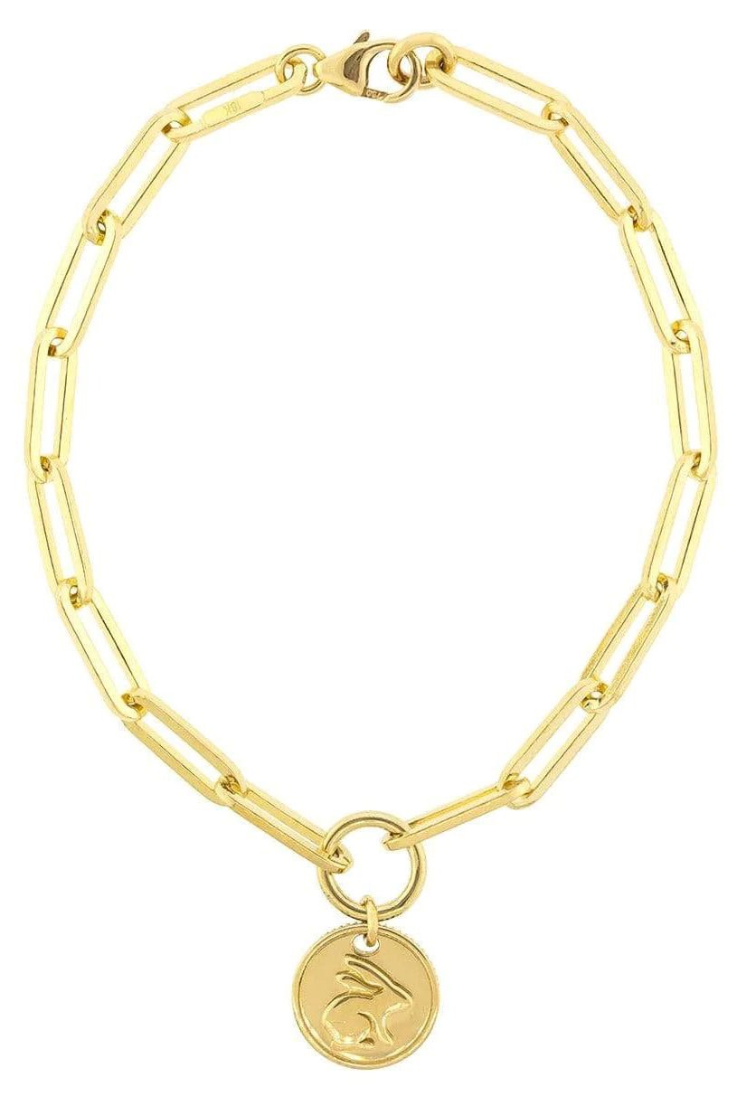 FOUNDRAE-Abundant Love Coin Clip Bracelet-YELLOW GOLD