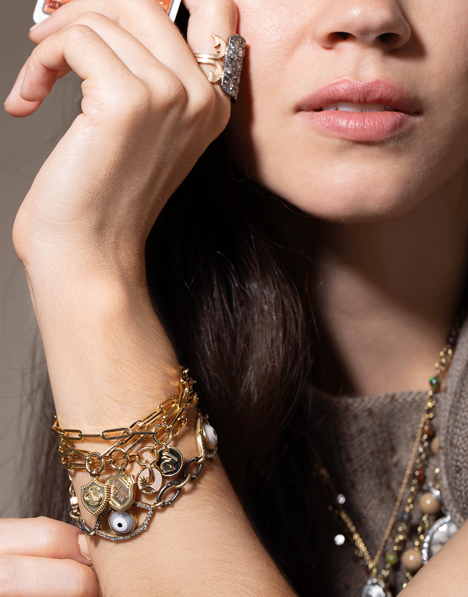 FOUNDRAE-Abundant Love Fob Clip Bracelet-YELLOW GOLD