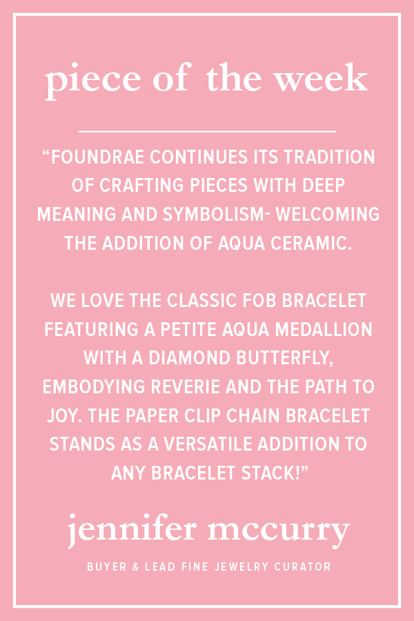 FOUNDRAE-Aqua Butterfly Classic Fob Bracelet - Reverie-YELLOW GOLD 