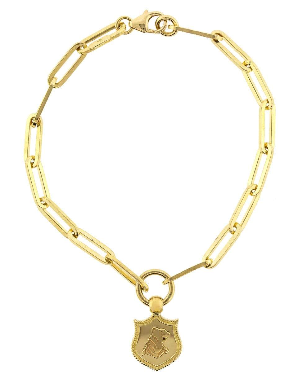 FOUNDRAE-Audemus Crest Fob Clip Bracelet-YELLOW GOLD