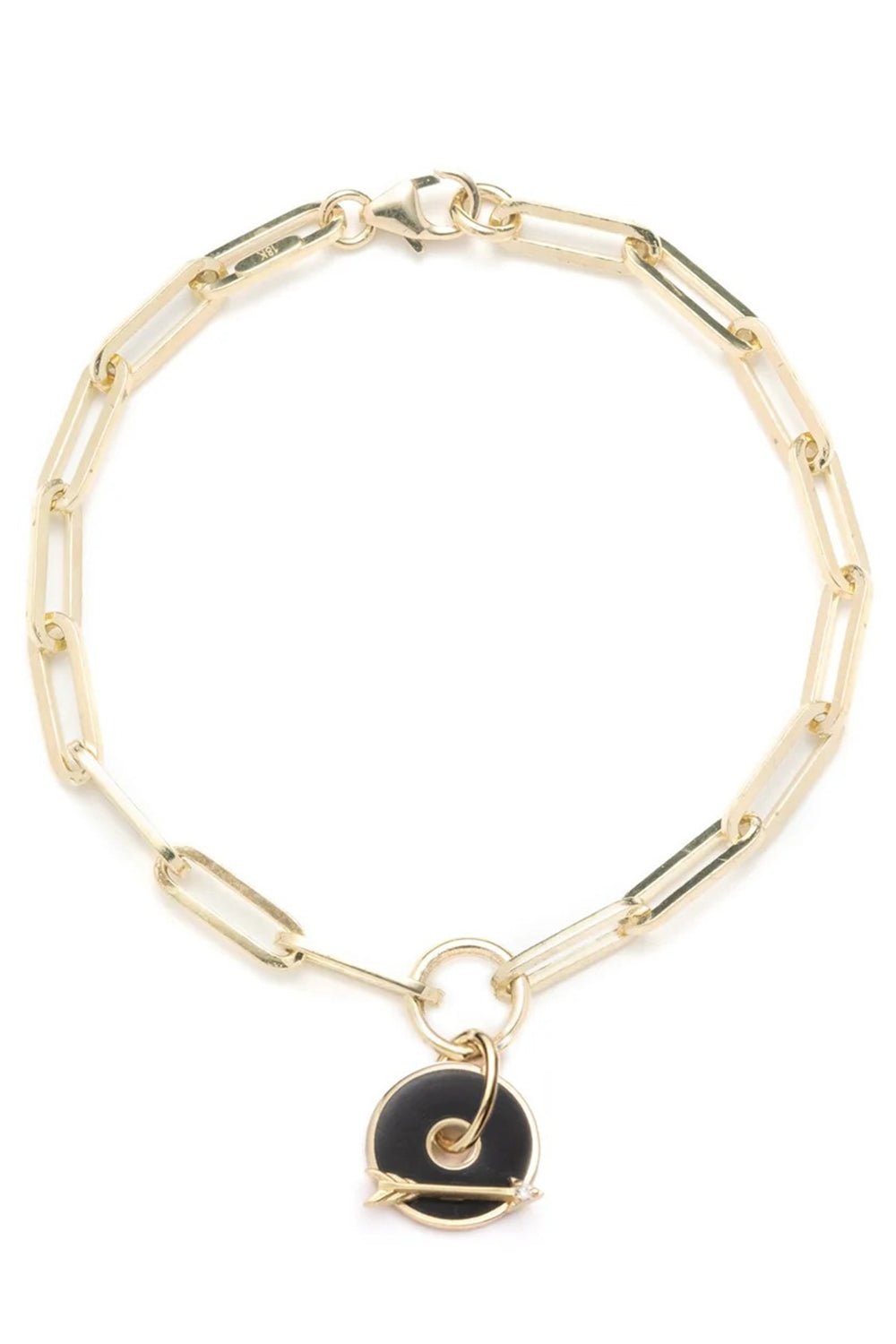 FOUNDRAE-Black Arrow Fob Clip Bracelet-YELLOW GOLD