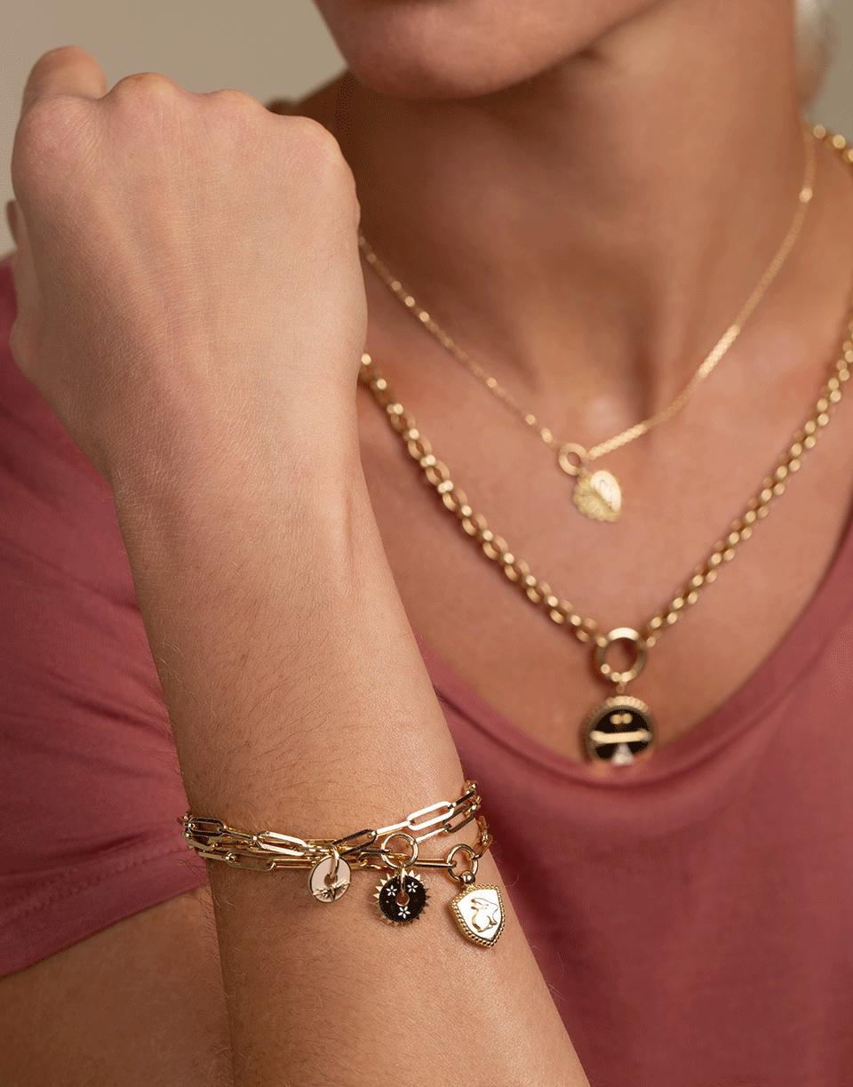 FOUNDRAE-Blush Wings Fob Clip Bracelet-YELLOW GOLD