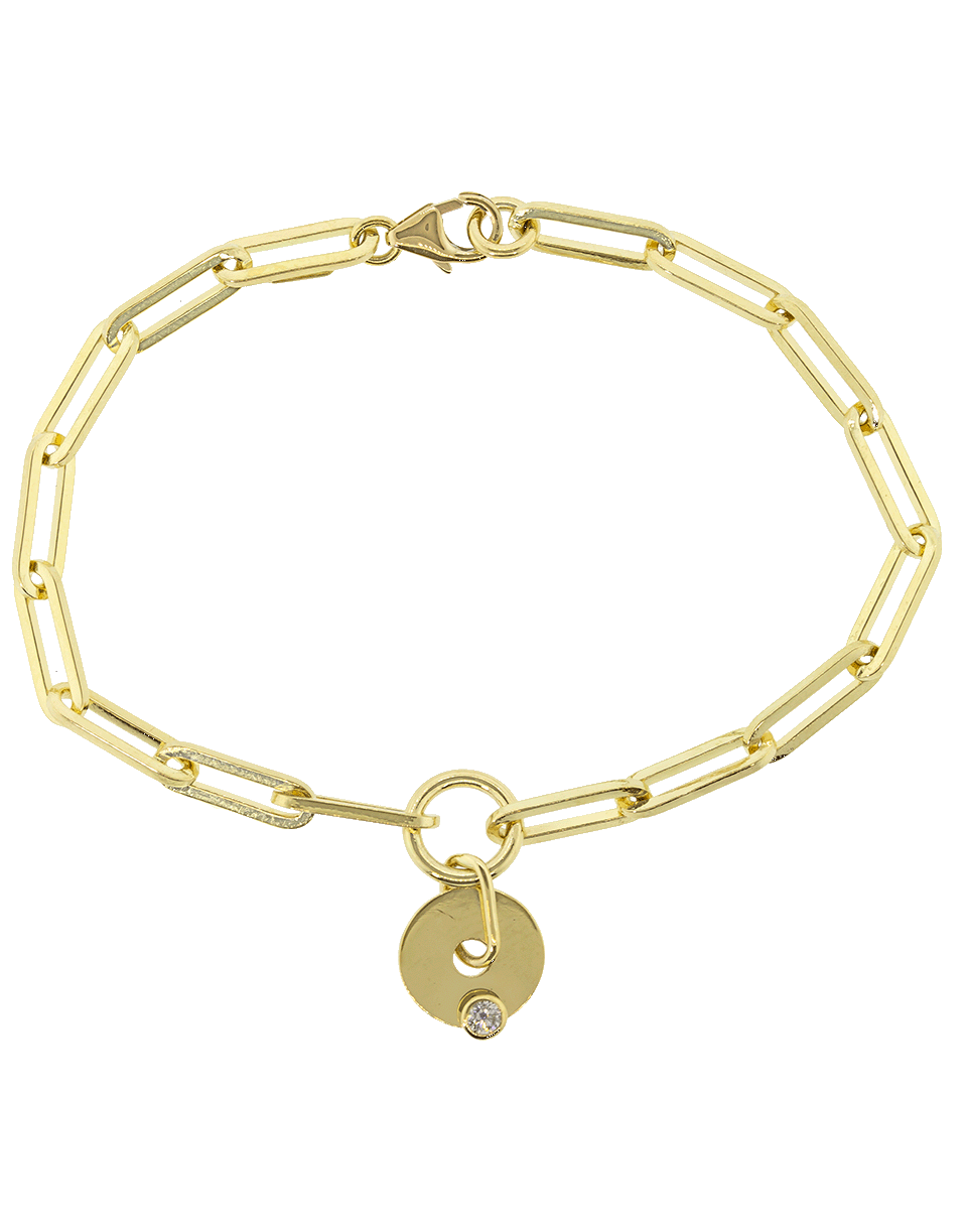 FOUNDRAE-Diamond Charm Fob Clip Bracelet-YELLOW GOLD