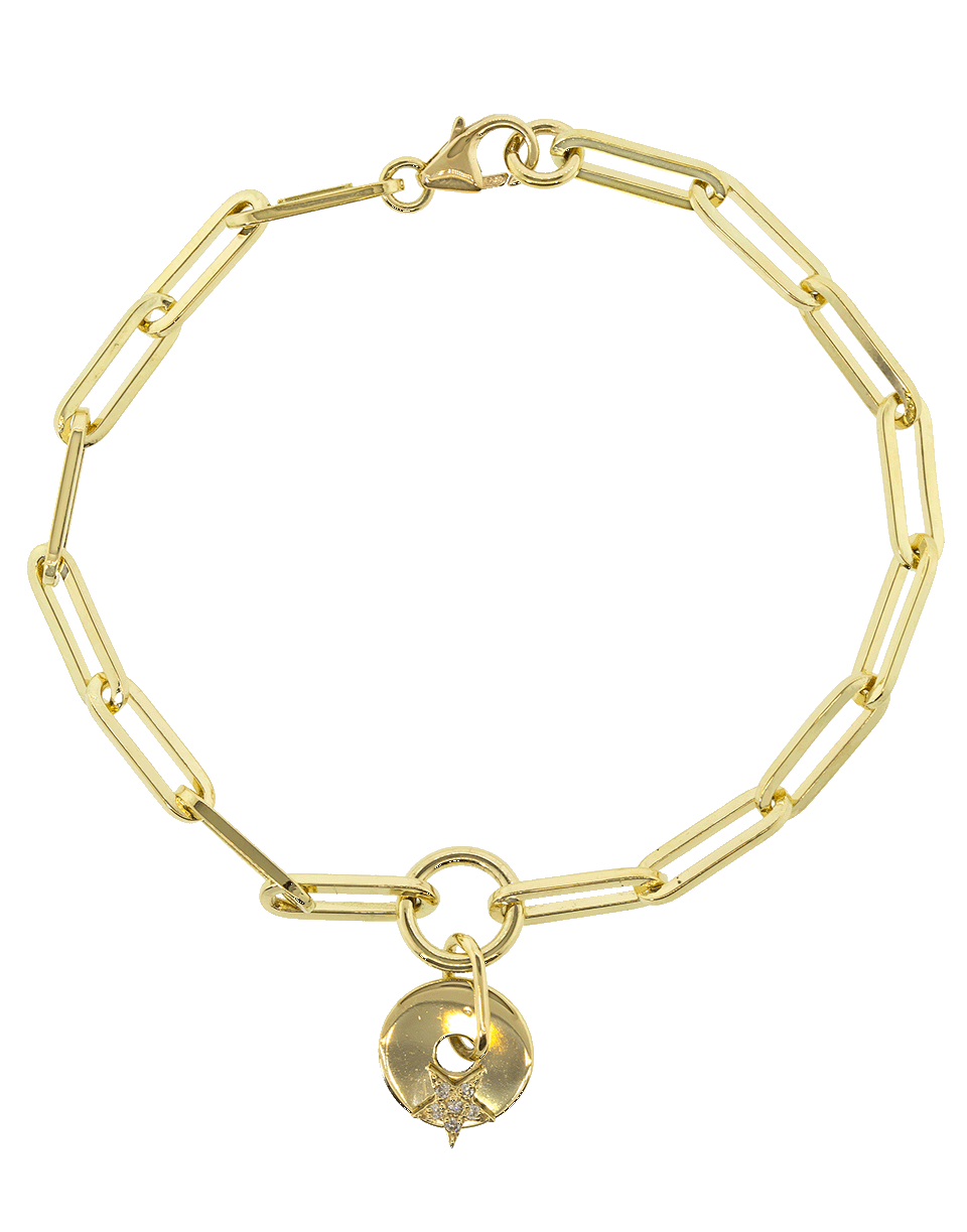 FOUNDRAE-Gold Star Charm Clip Bracelet-YELLOW GOLD