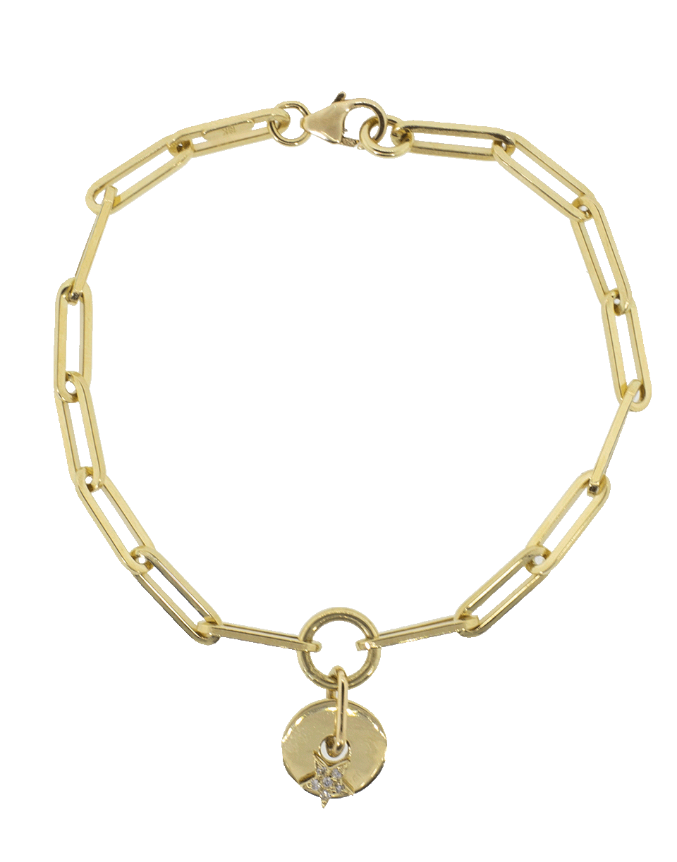 FOUNDRAE-Gold Star Charm Clip Bracelet-YELLOW GOLD