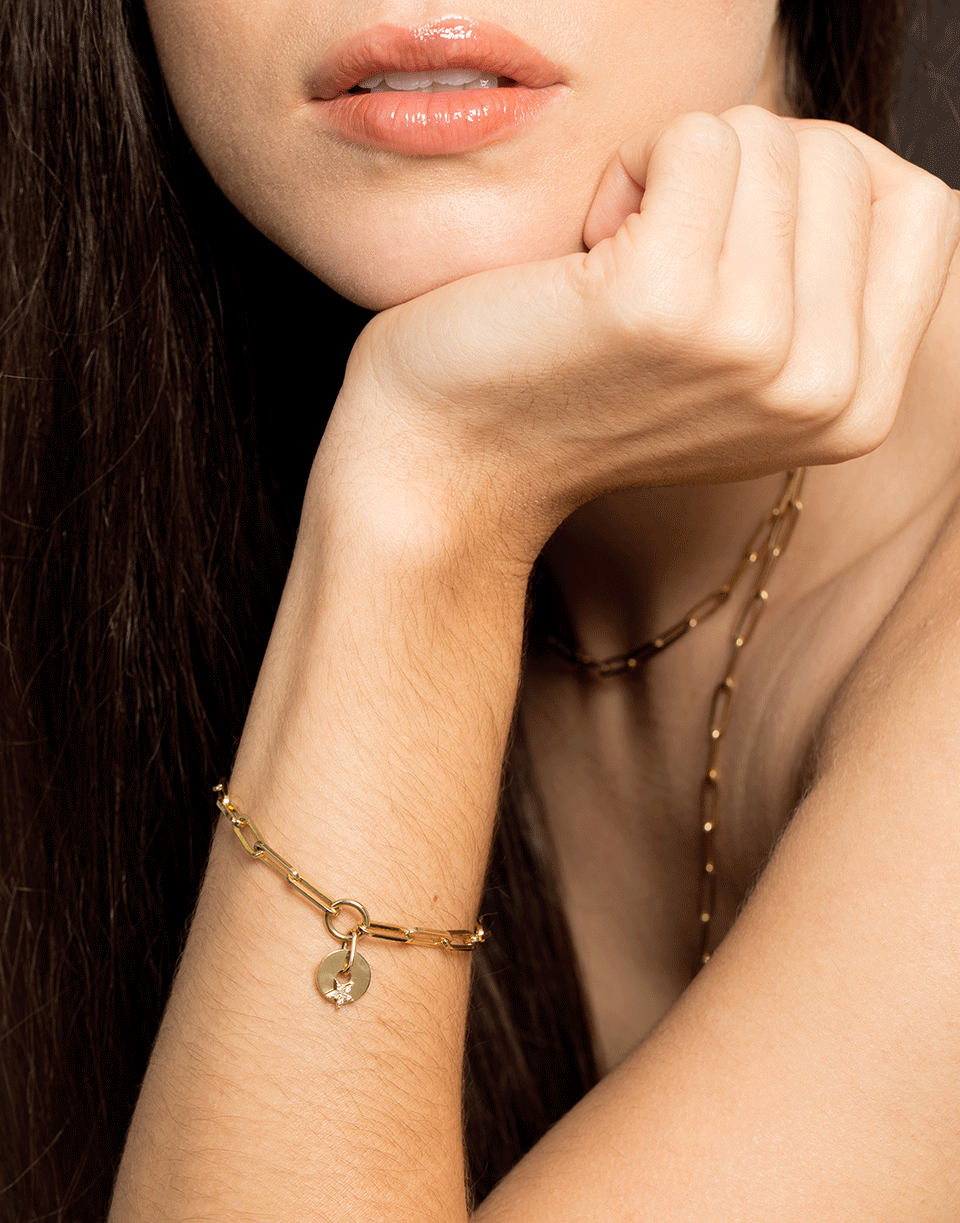FOUNDRAE-Gold Star Fob Clip Bracelet-YELLOW GOLD