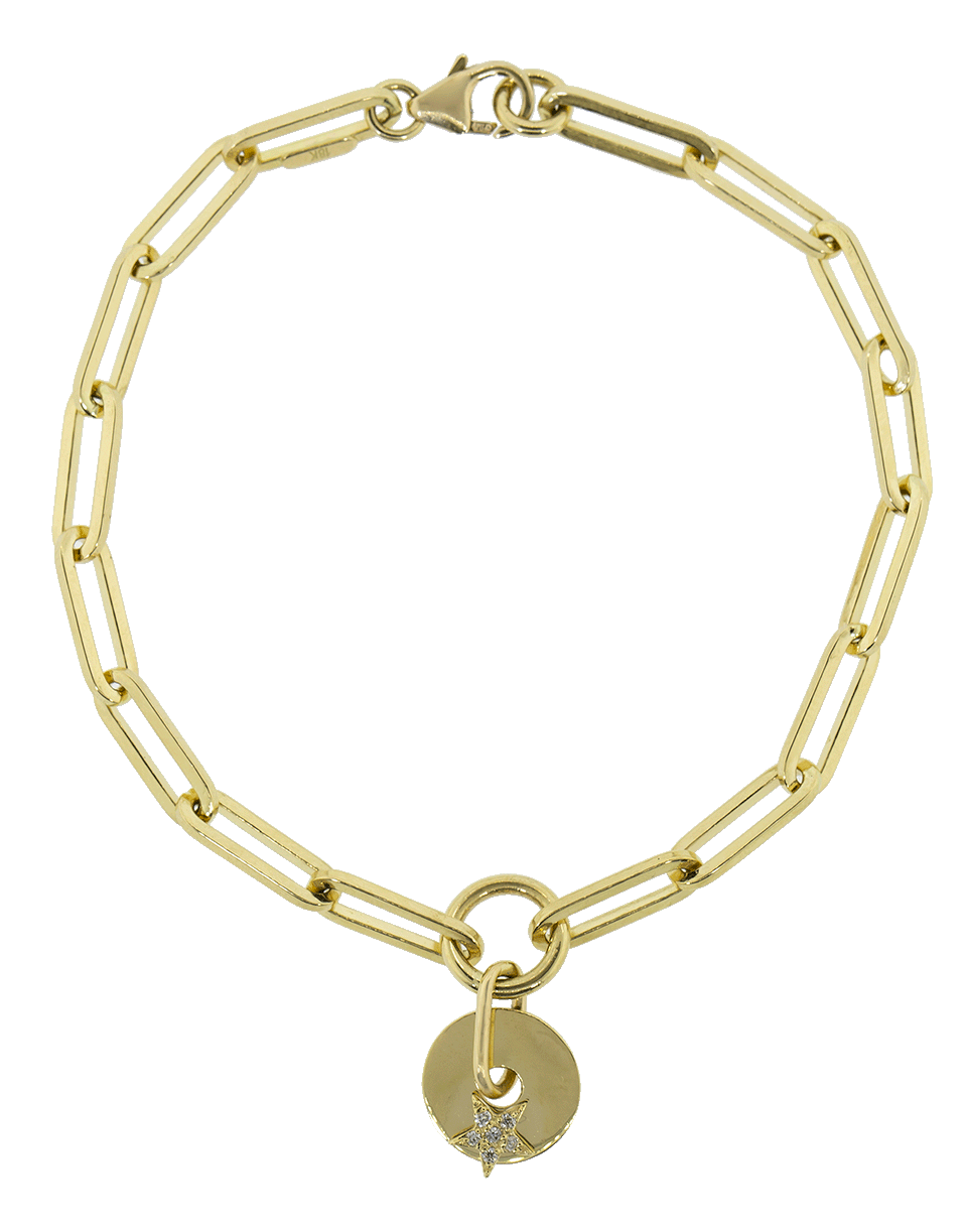 FOUNDRAE-Gold Star Fob Clip Bracelet-YELLOW GOLD