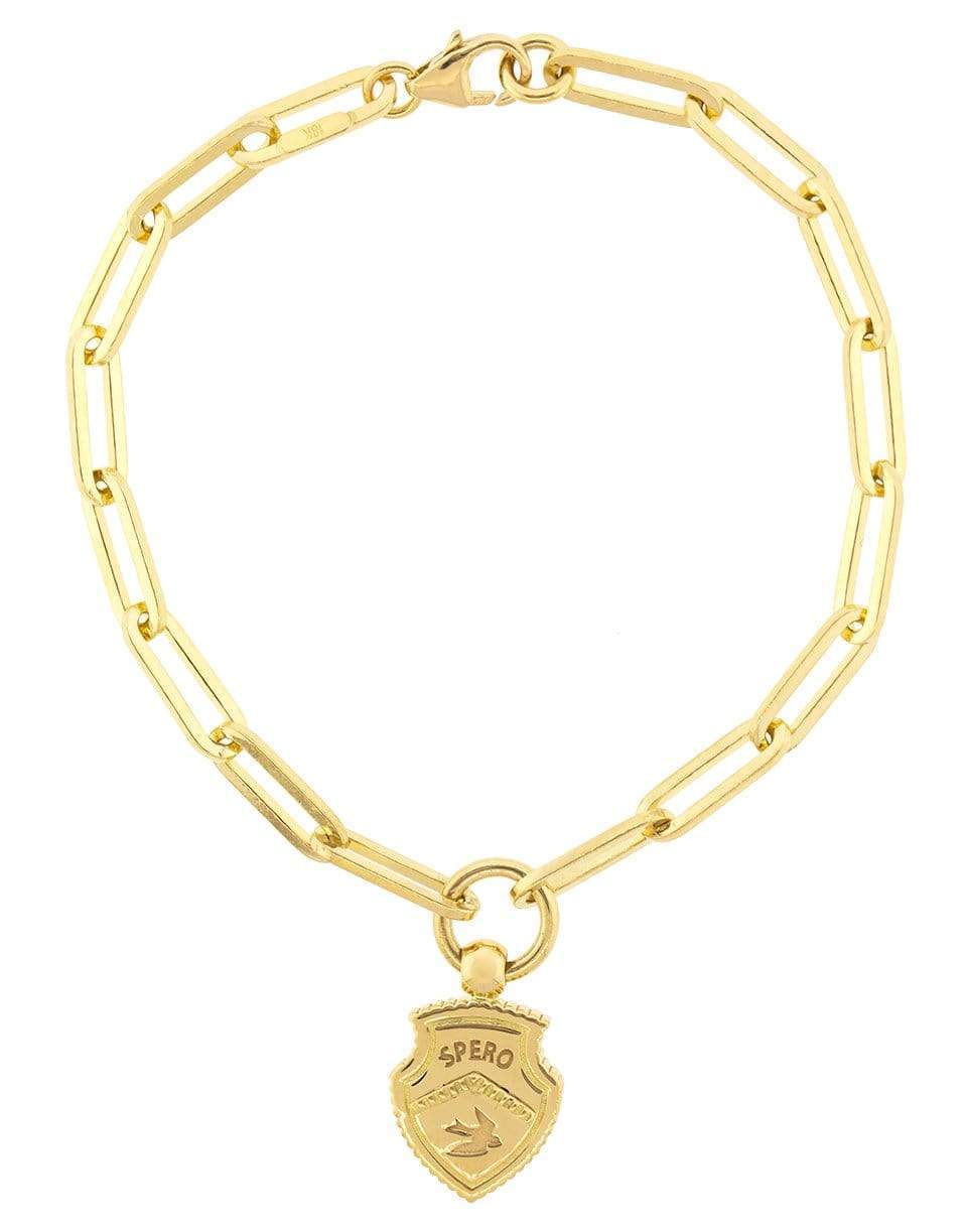 FOUNDRAE-Hope Crest Fob Clip Bracelet-YELLOW GOLD