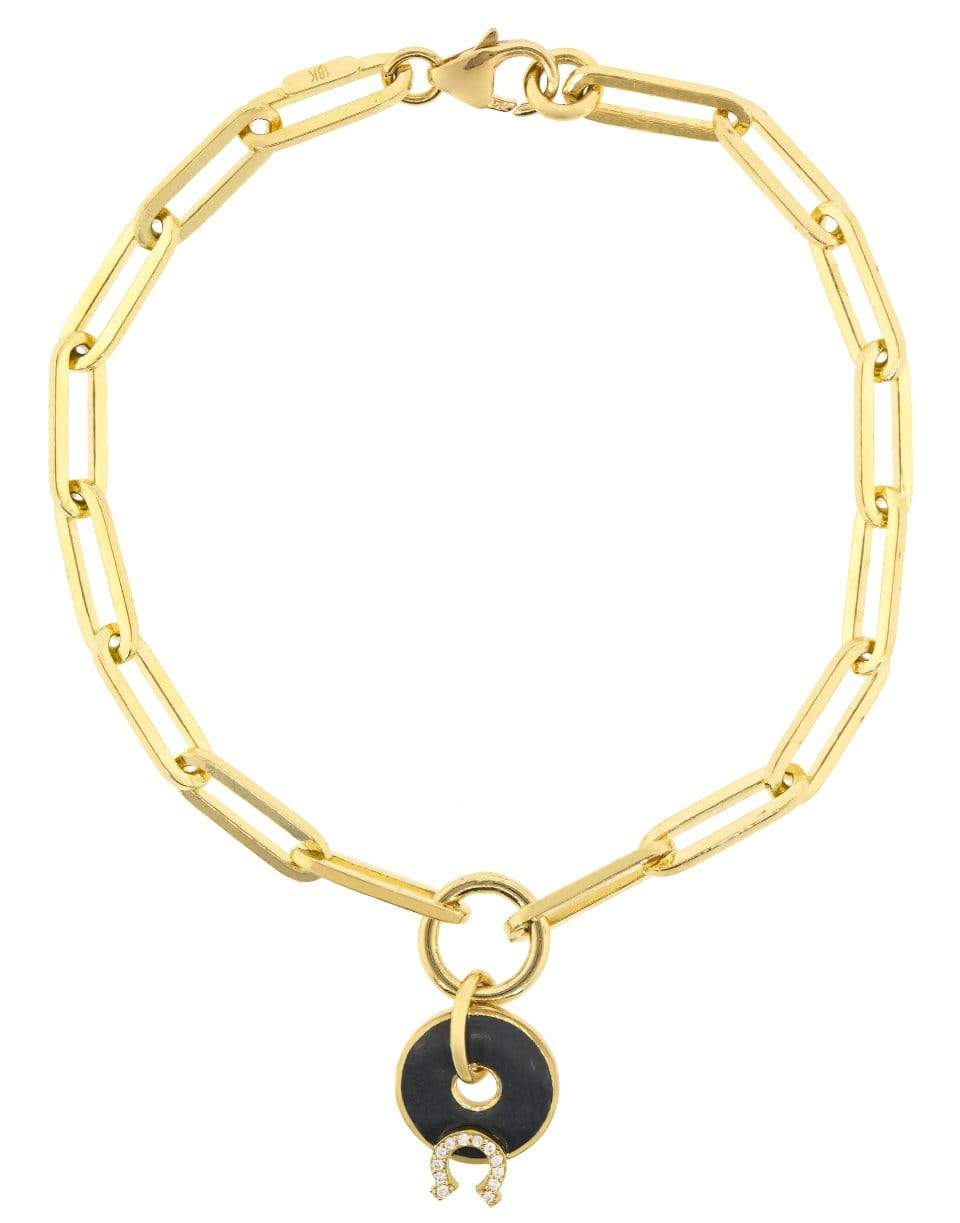 FOUNDRAE-Horseshoe Charm Fob Clip Bracelet-YELLOW GOLD