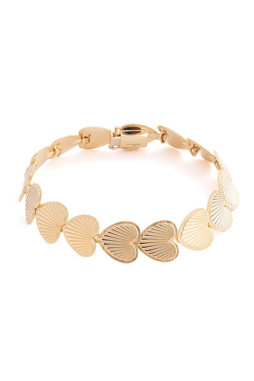 FOUNDRAE-Love - Heart Token Bracelet-YELLOW GOLD