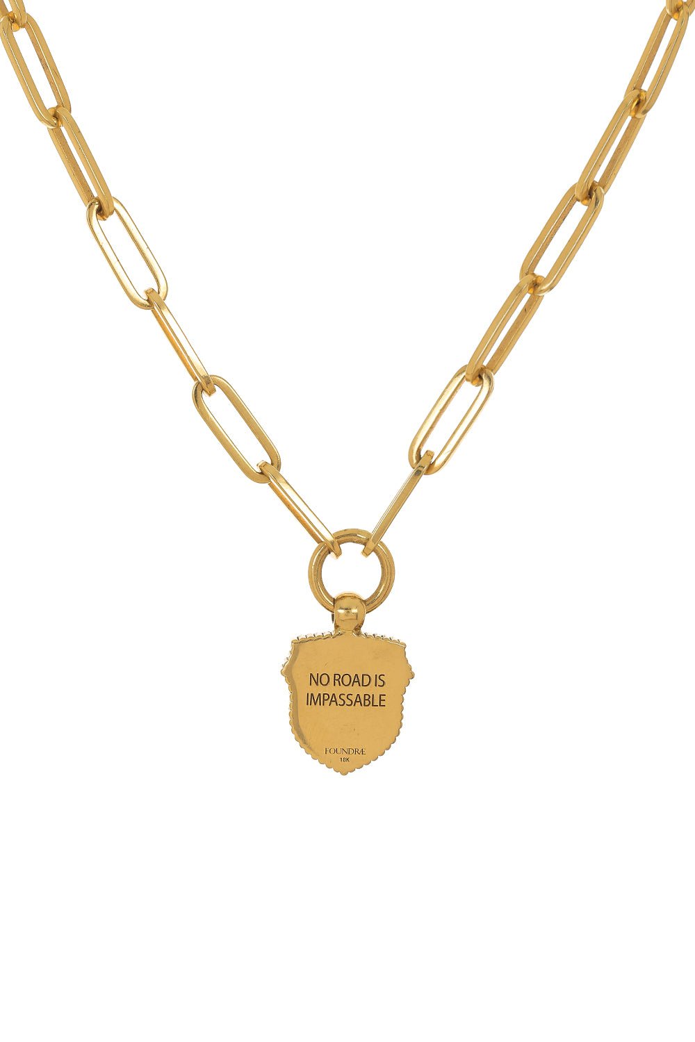 FOUNDRAE-Non Invia Est Via Fob Clip Bracelet-YELLOW GOLD