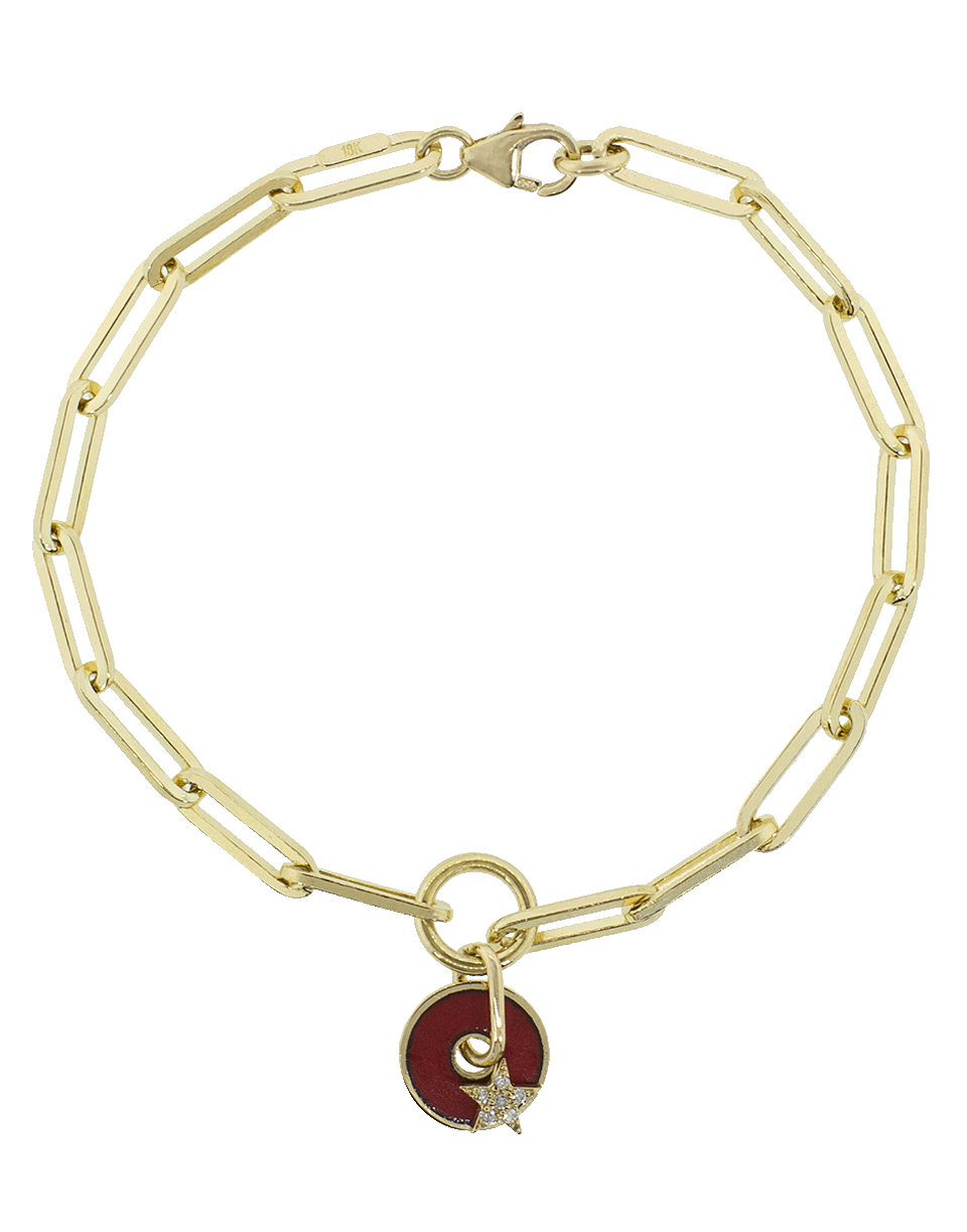 FOUNDRAE-Red Star Fob Clip Bracelet-YELLOW GOLD