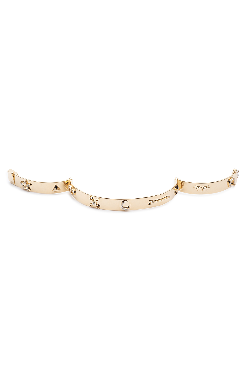 Symbols Classic Triptych Bangle Bracelet-YELLOW GOLD-JEWELRYFINE JEWELBRACELET O-FOUNDRAE
