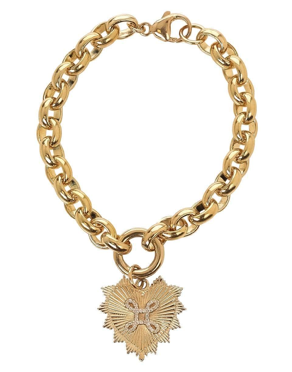 FOUNDRAE-True Love Heart Belcher Bracelet-YELLOW GOLD