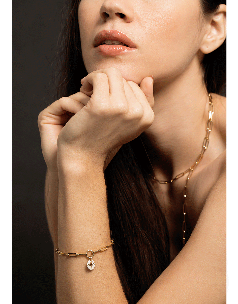 FOUNDRAE-True Lover Knot Fob Clip Bracelet-YELLOW GOLD