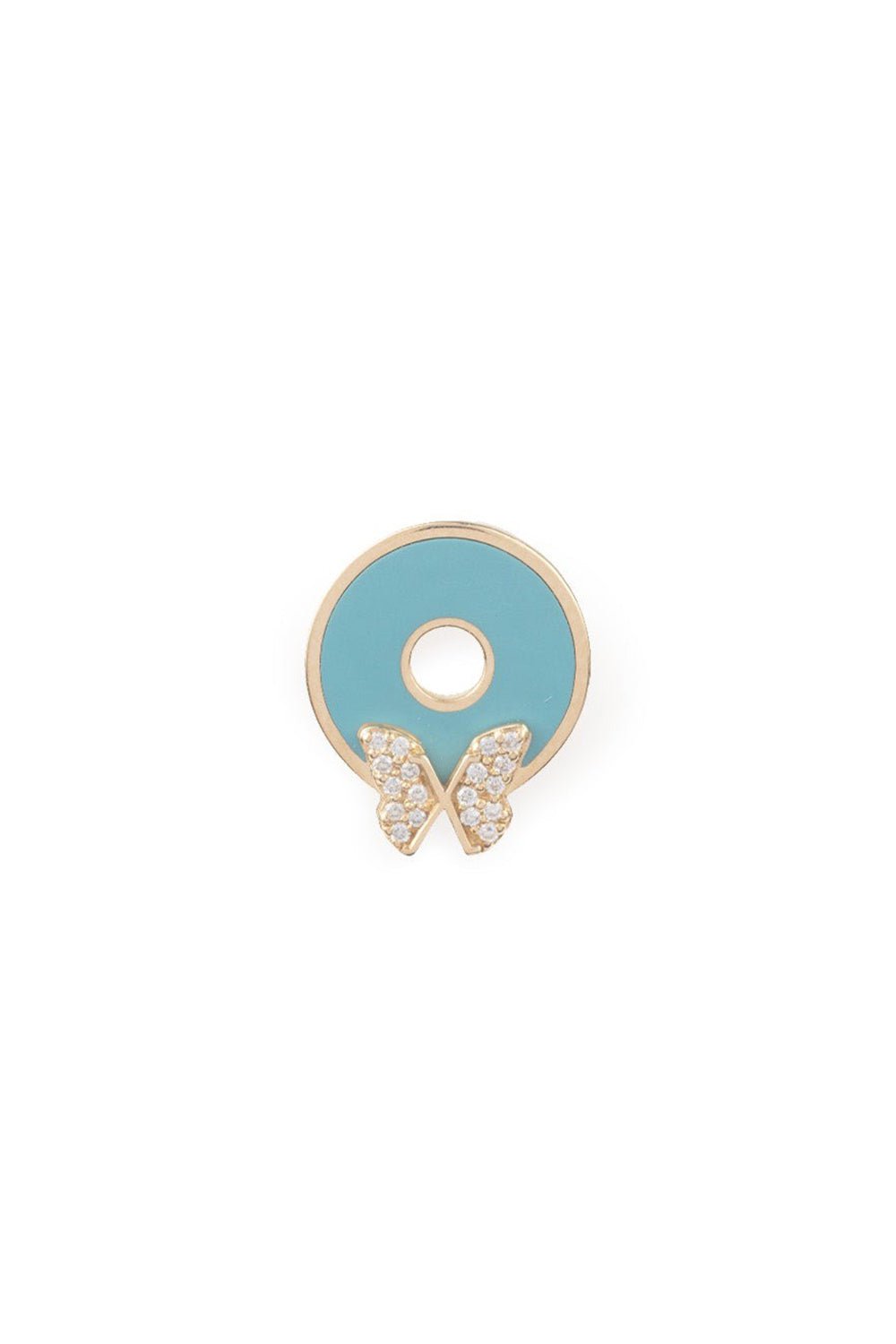 FOUNDRAE-Pave Diamond Butterfly Symbol Disk - Reverie-YELLOW GOLD