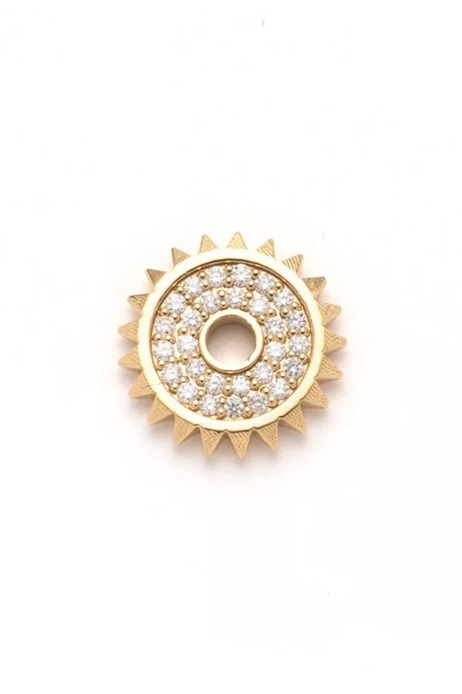FOUNDRAE-Pave Gold Symbol Disk-YELLOW GOLD