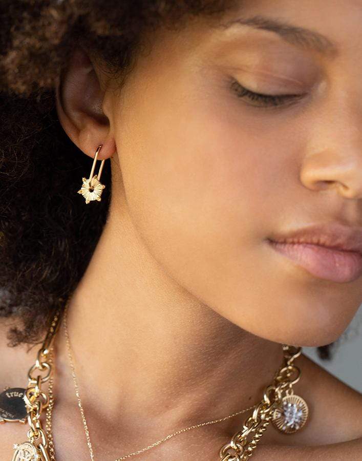 FOUNDRAE-Small Citrine Element Disk-YELLOW GOLD