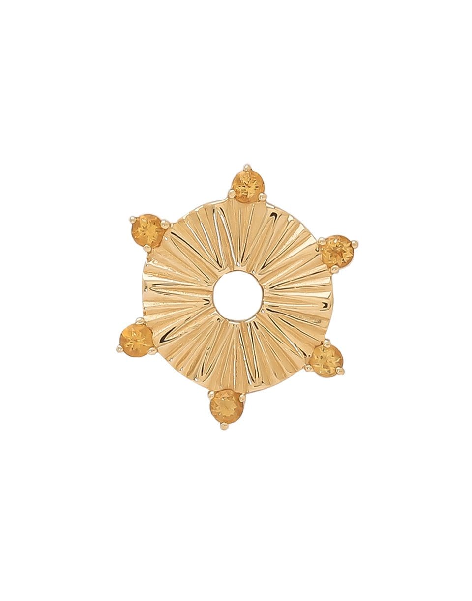 FOUNDRAE-Small Citrine Element Disk-YELLOW GOLD