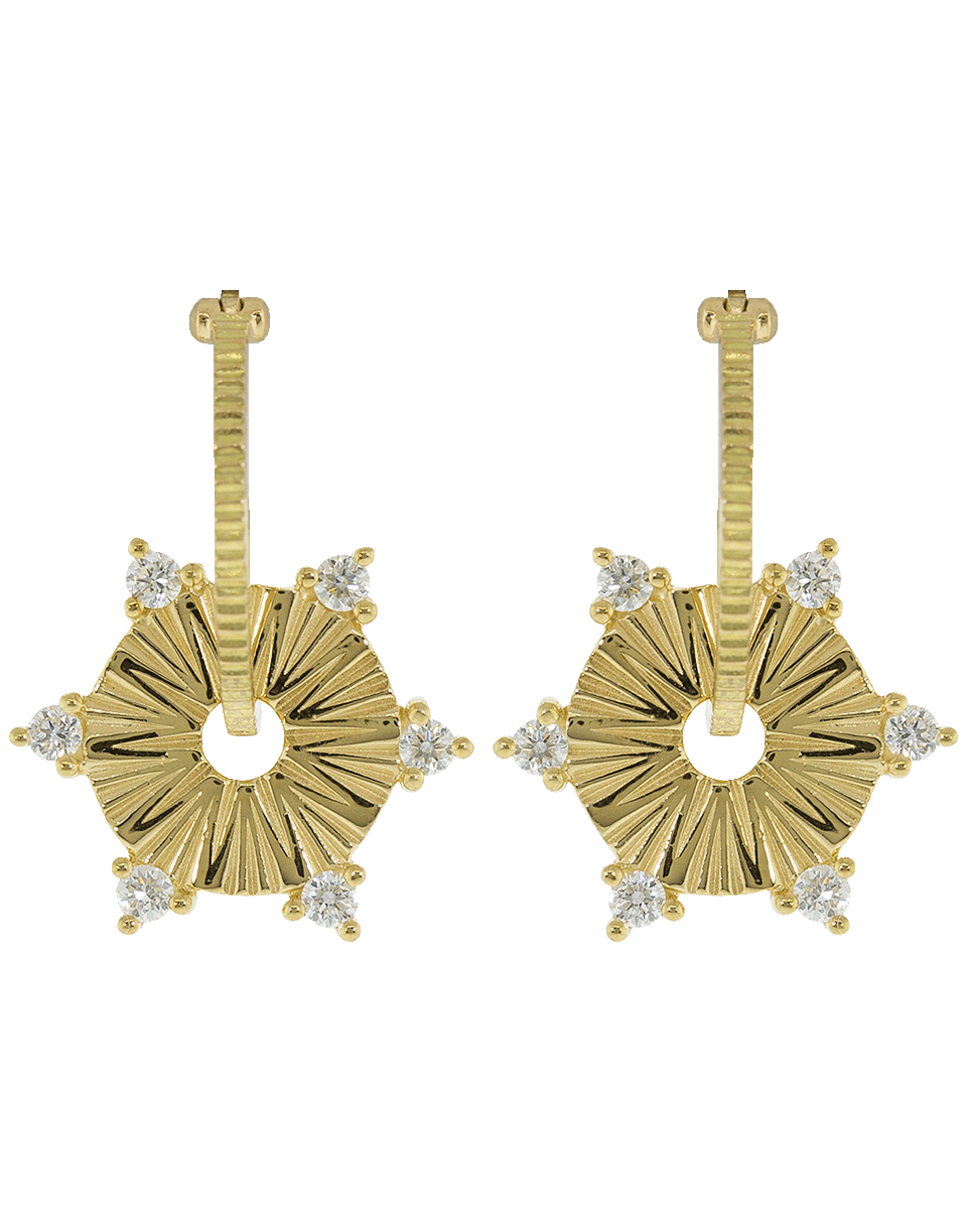FOUNDRAE-Small Diamond Disk Hoop Earrings-YELLOW GOLD