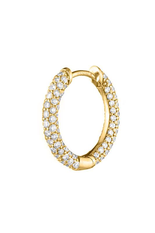 FOUNDRAE-Small Pave Diamond Chubby Hoop-YELLOW GOLD