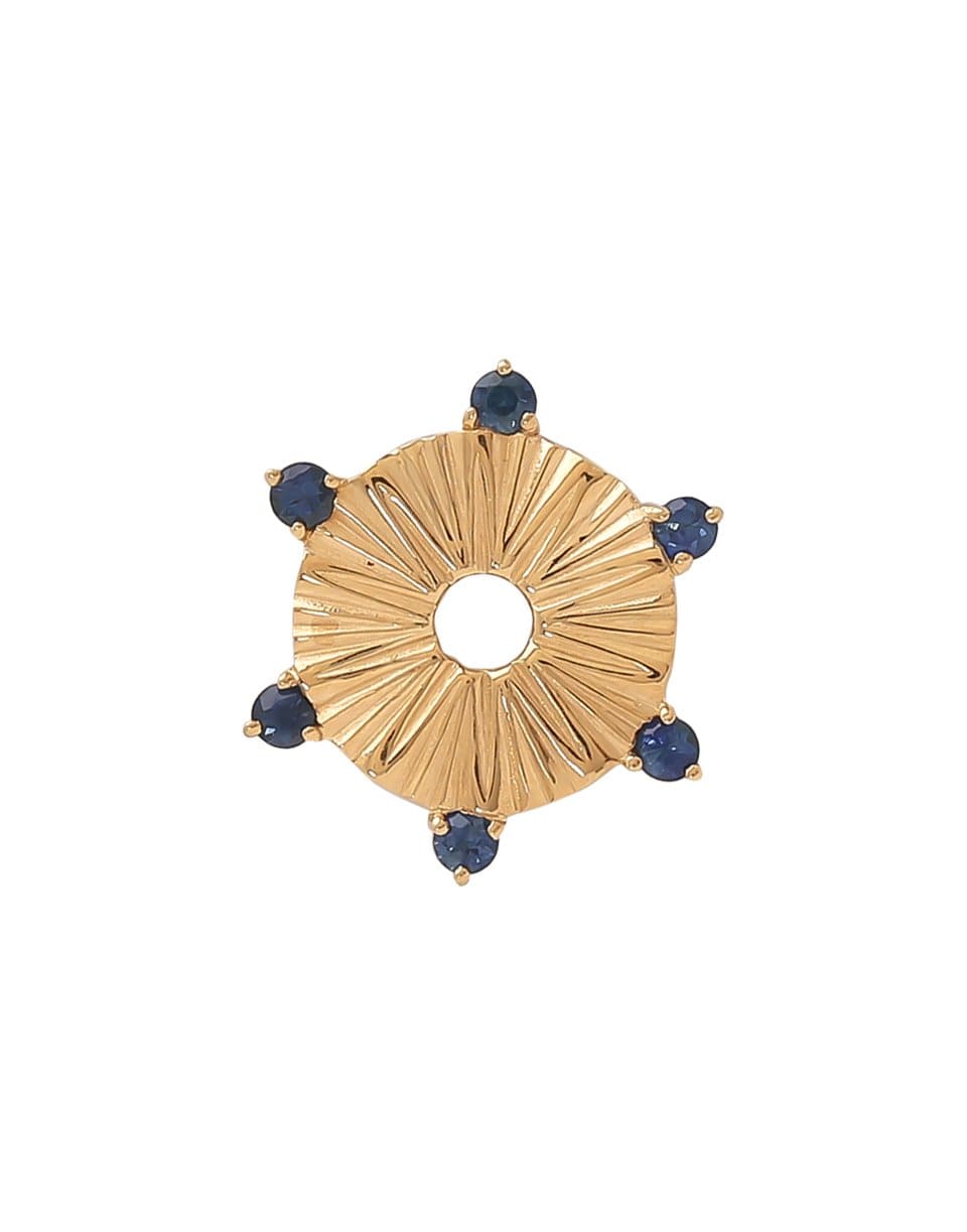 FOUNDRAE-Small Sapphire Element Disk-YELLOW GOLD