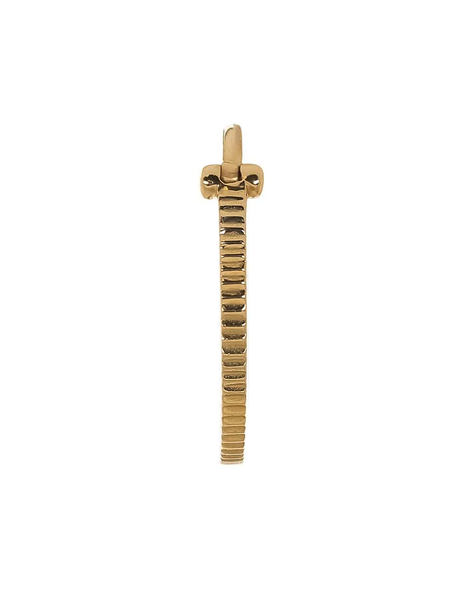 FOUNDRAE-Small Textured Single Hoop-YELLOW GOLD