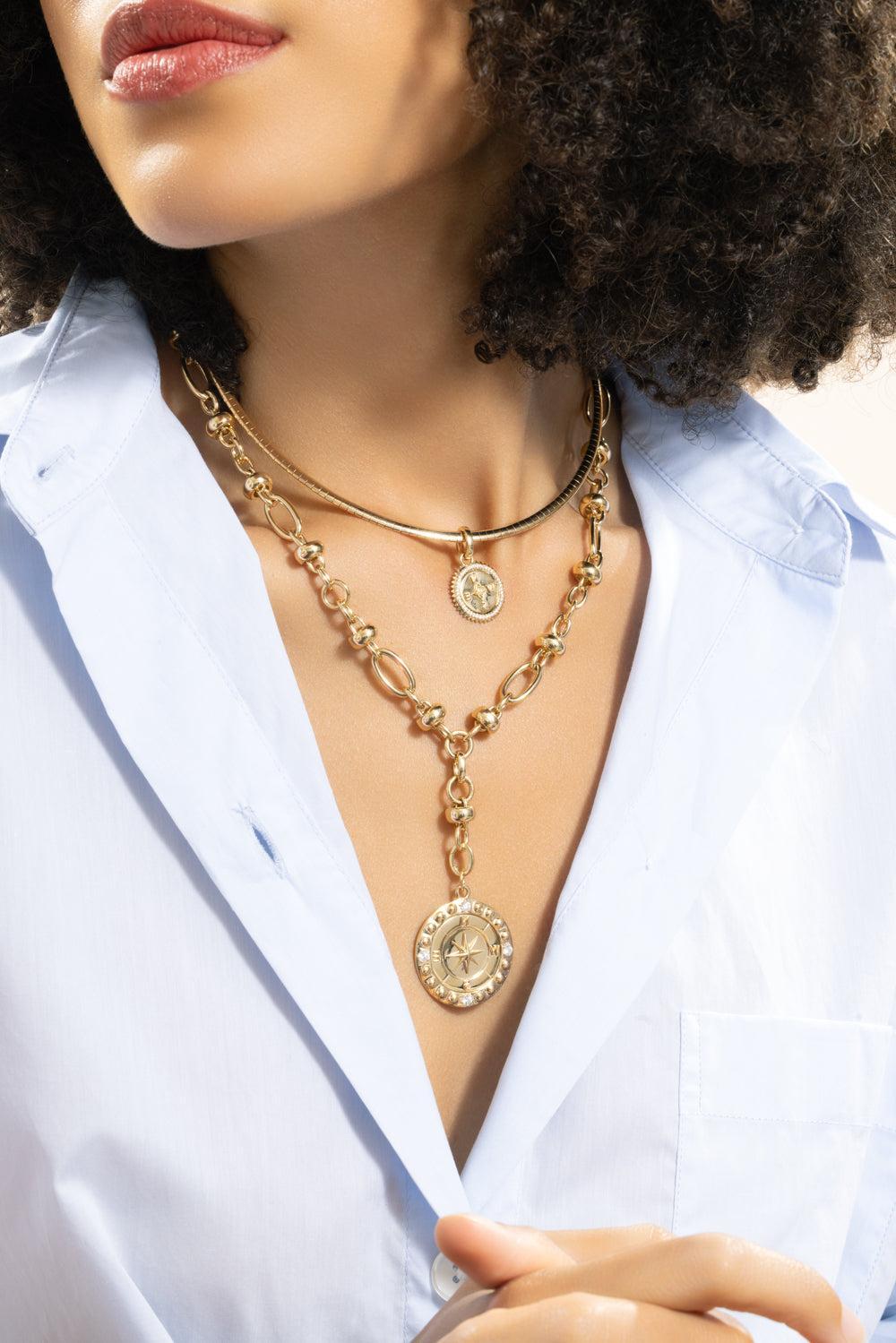 Sleek Collar Necklace-YELLOW GOLD-14-JEWELRYFINE JEWELNECKLACE O-FOUNDRAE