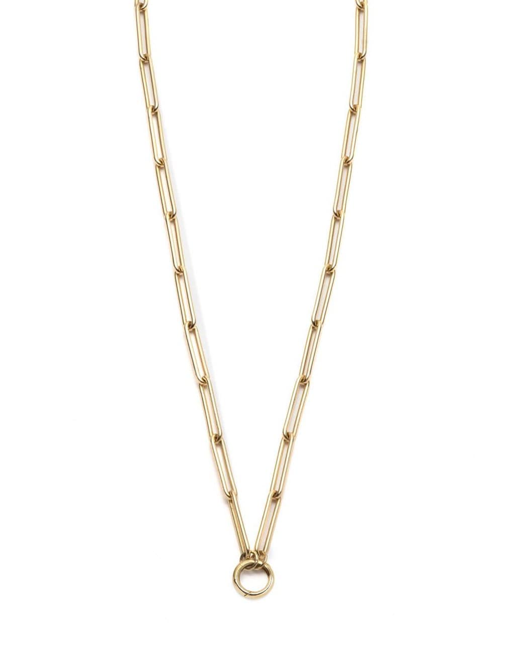 FOUNDRAE-18" Extended Open Clip Chain Necklace-YELLOW GOLD