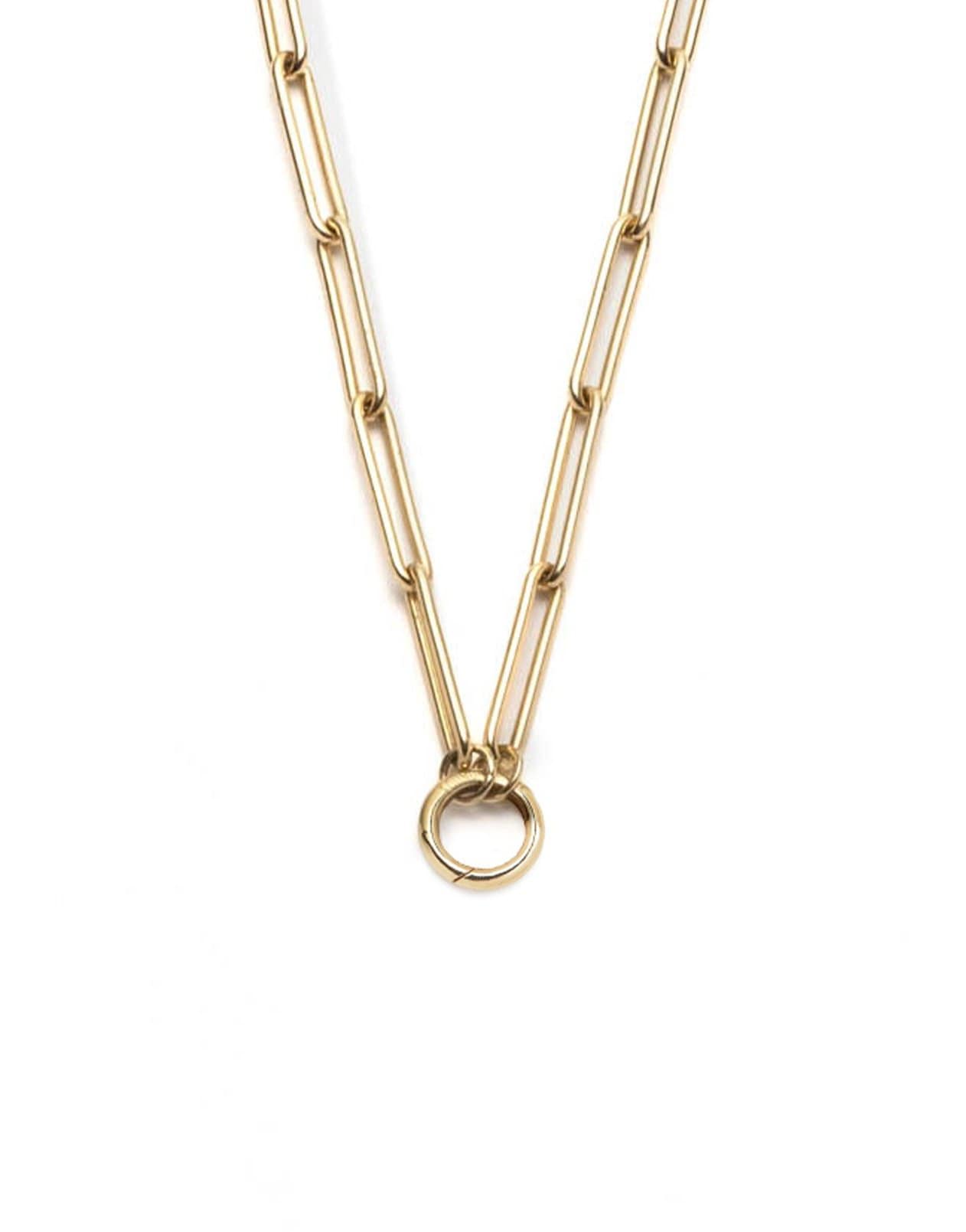 FOUNDRAE-18" Extended Open Clip Chain Necklace-YELLOW GOLD