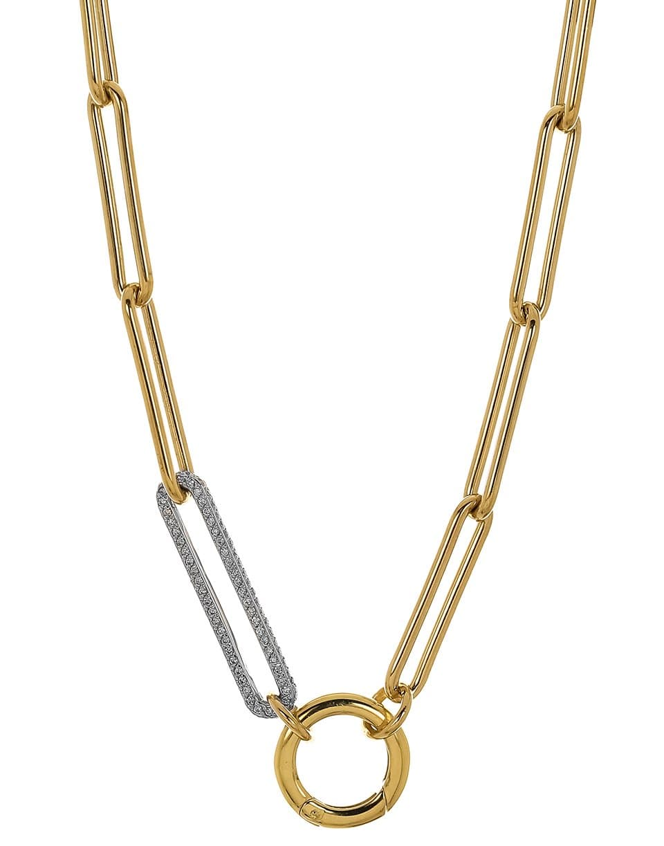 FOUNDRAE-22in Diamond Pave Open Extended Clip Chain-YELLOW GOLD