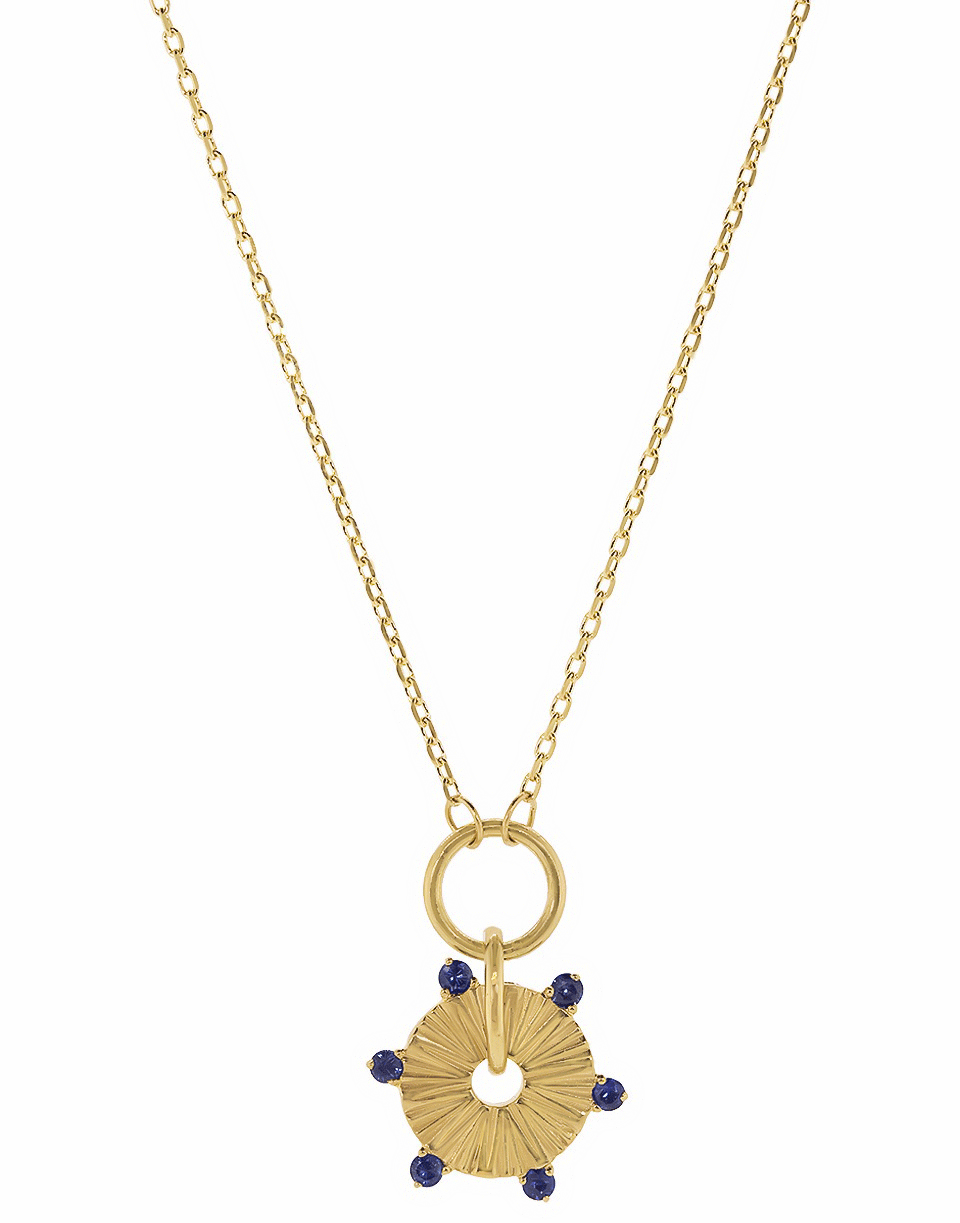 FOUNDRAE-Air Element Blue Sapphire Necklace-YELLOW GOLD