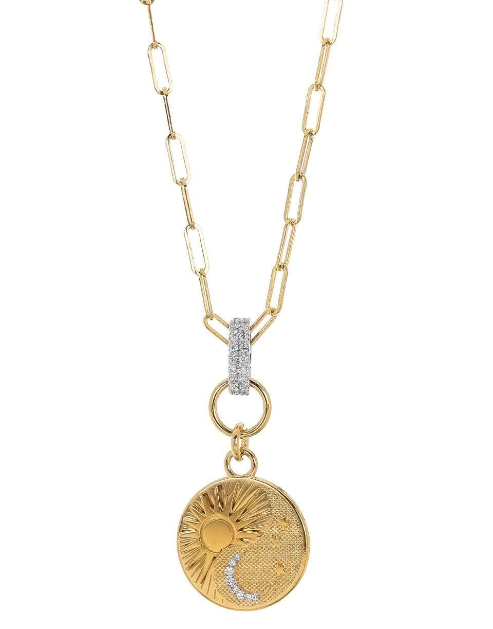 FOUNDRAE-Balance Pave Super Fine Clip Necklace-YELLOW GOLD