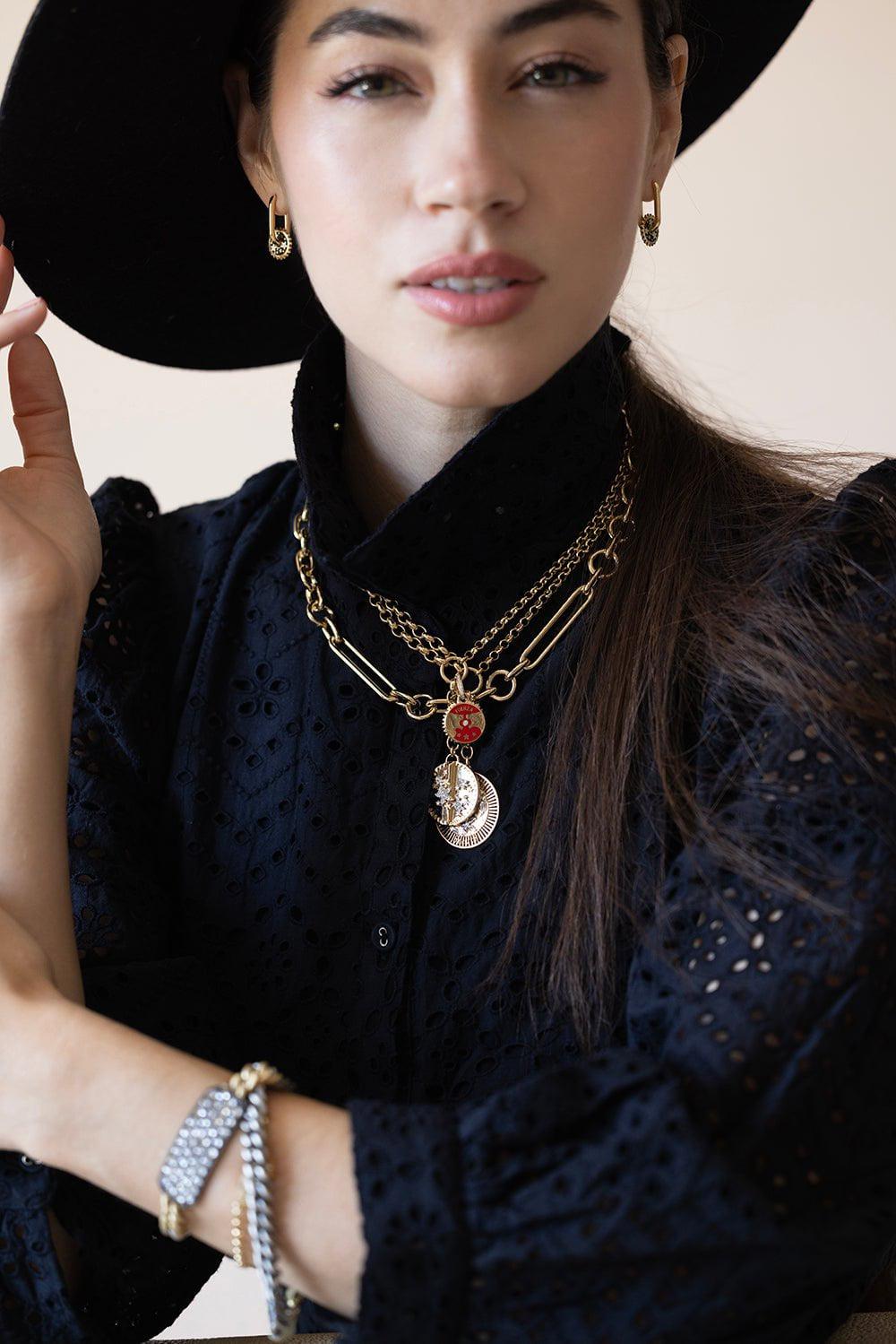FOUNDRAE-Blossoms - Resilience Heavy Mixed Belcher Extension Chain Necklace-YELLOW GOLD
