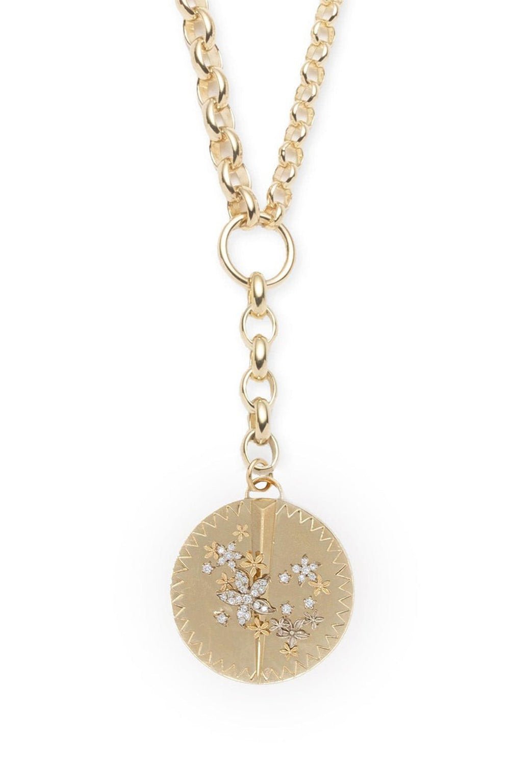 FOUNDRAE-Blossoms - Resilience Heavy Mixed Belcher Extension Chain Necklace-YELLOW GOLD