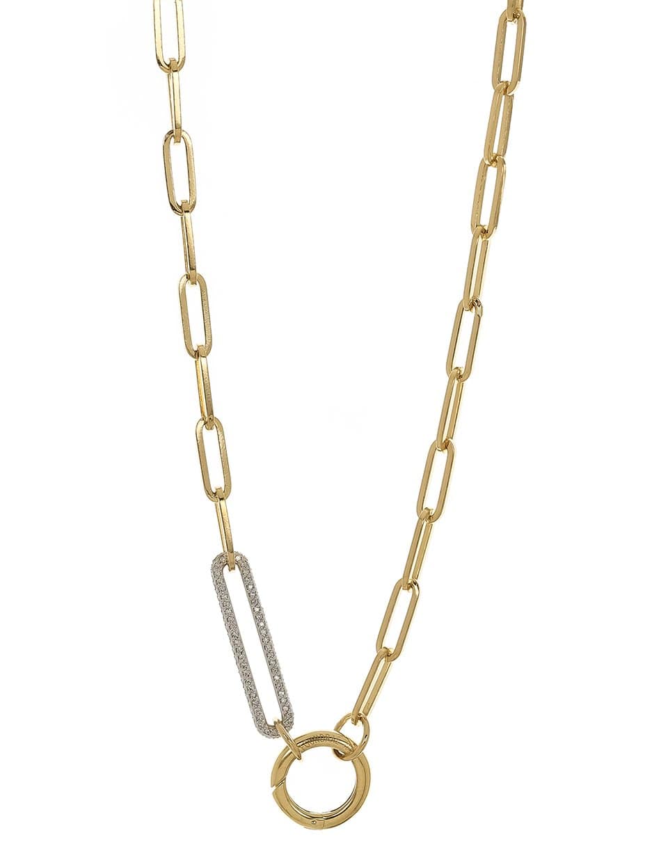 FOUNDRAE-Classic Fob Clip Diamond Link Necklace-YELLOW GOLD