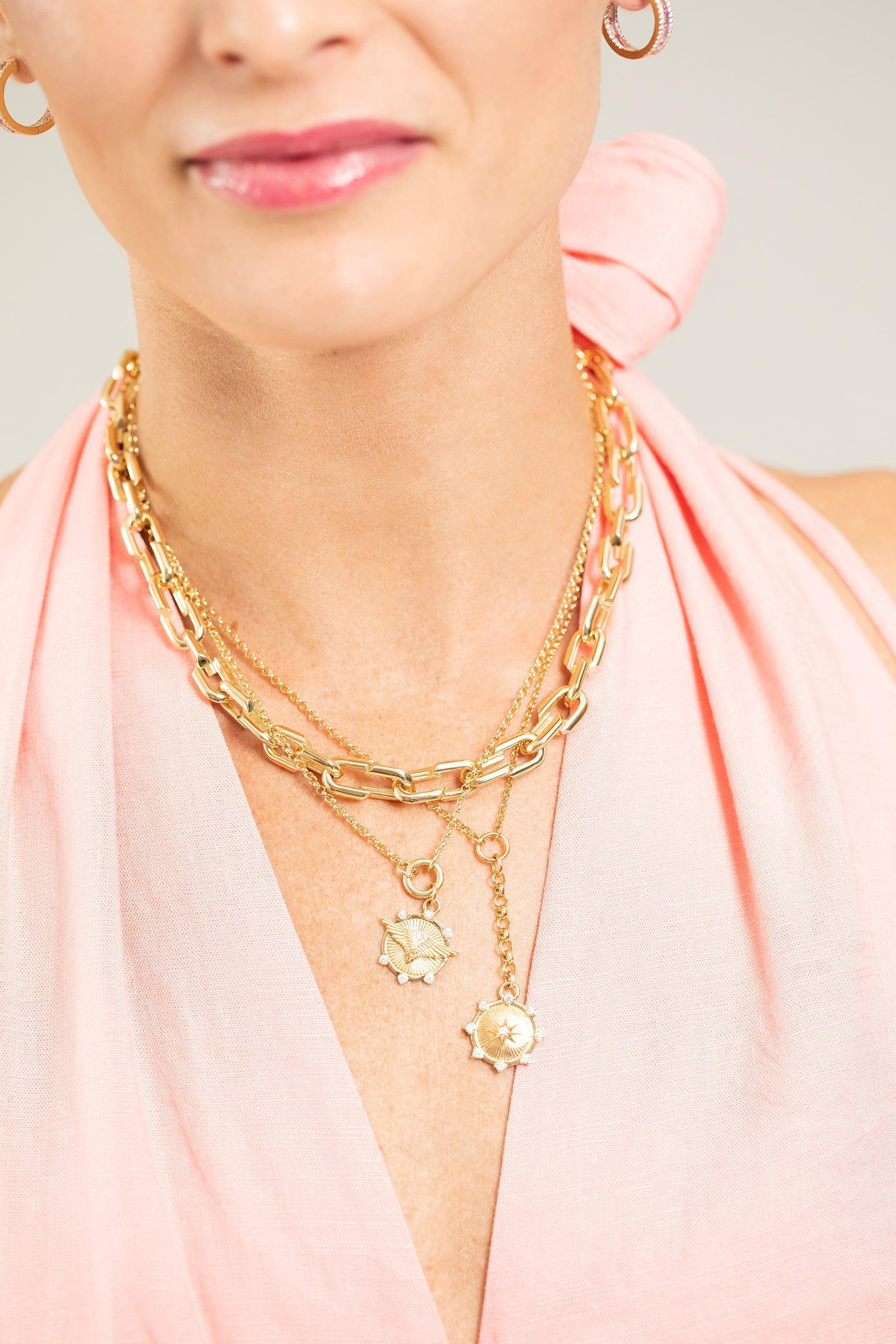 FOUNDRAE-Classic Fob Course Correction Necklace-YELLOW GOLD