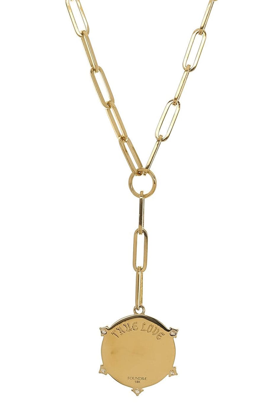 FOUNDRAE-Classic Fob True Love Necklace-YELLOW GOLD
