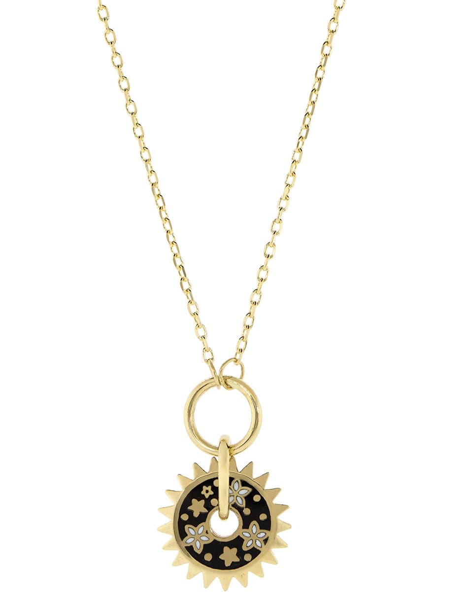 FOUNDRAE-Dark Blossoms Disk Necklace-YELLOW GOLD