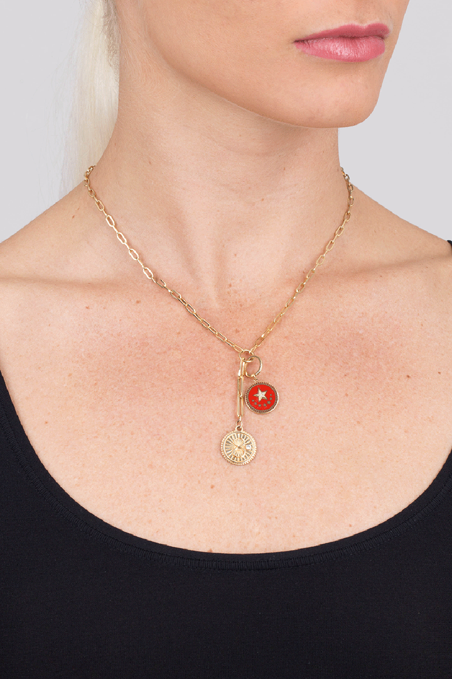 FOUNDRAE-Karma Medallion Necklace-YELLOW GOLD