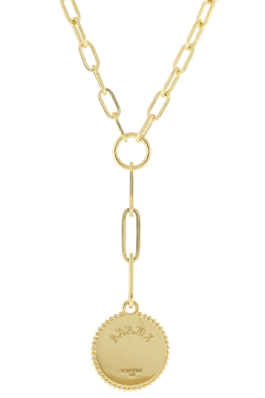 FOUNDRAE-Karma Medallion Necklace-YELLOW GOLD