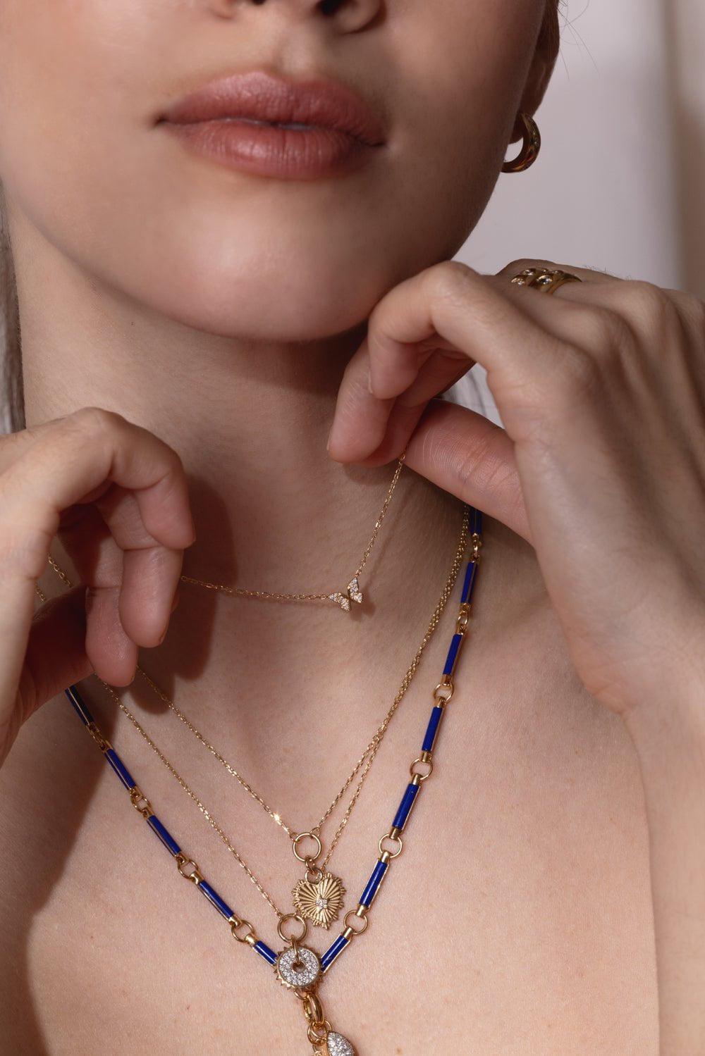 FOUNDRAE-Lapis Element Chain Choker-YELLOW GOLD