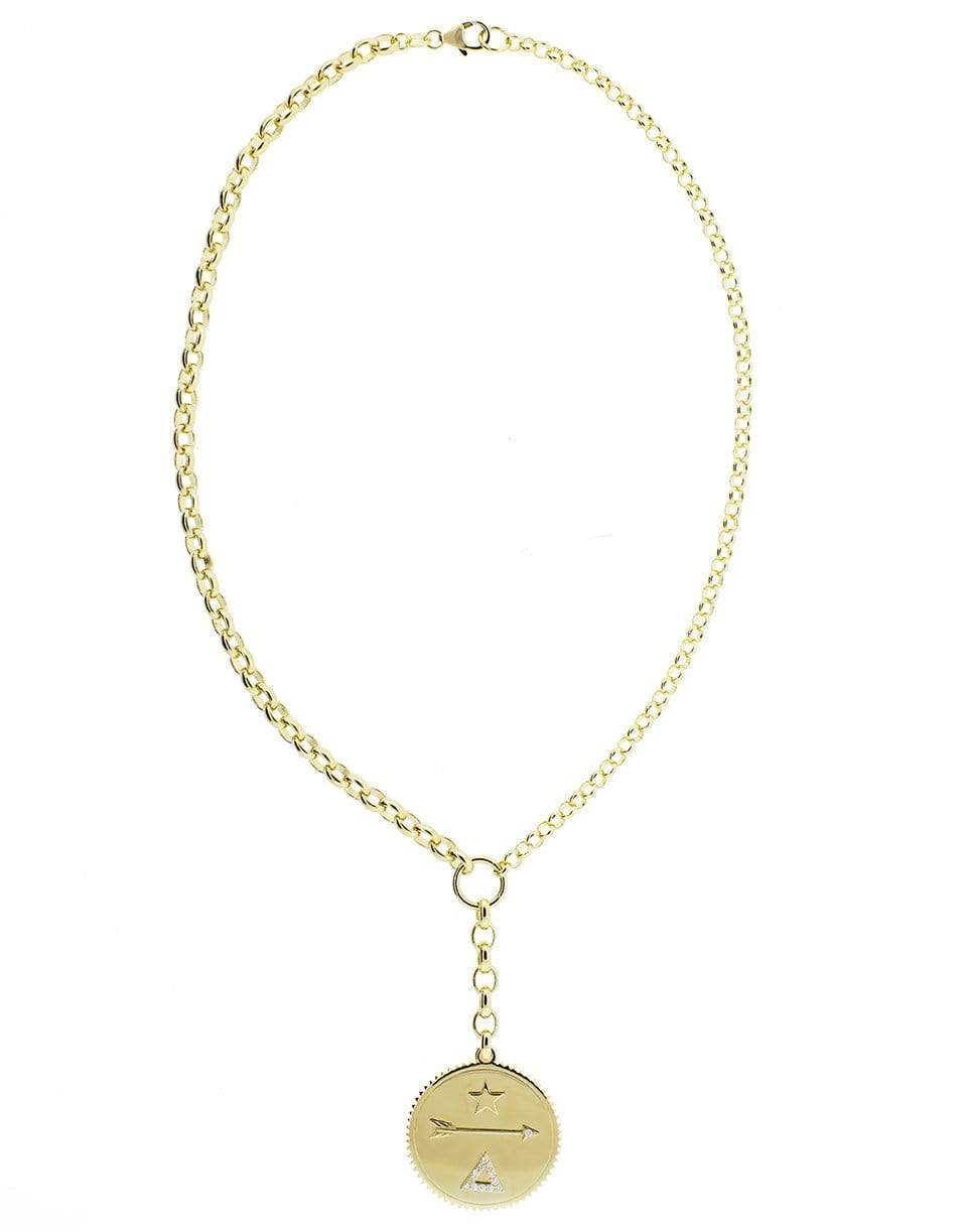 FOUNDRAE-Large Dream Medallion Belcher Necklace-YELLOW GOLD