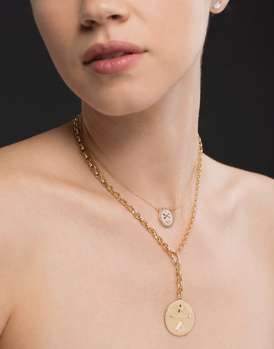 FOUNDRAE-Large Dream Medallion Belcher Necklace-YELLOW GOLD