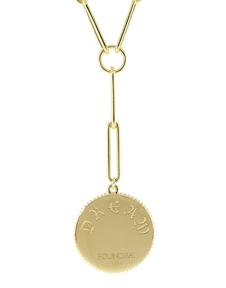 FOUNDRAE-Large Dream Medallion Clip Chain Necklace-YELLOW GOLD
