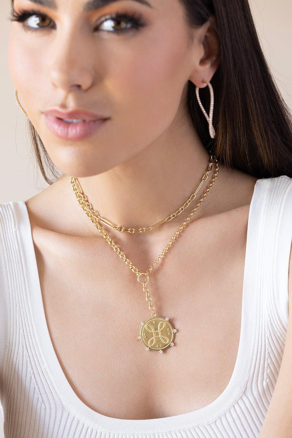 FOUNDRAE-Large Love Belcher Necklace-YELLOW GOLD