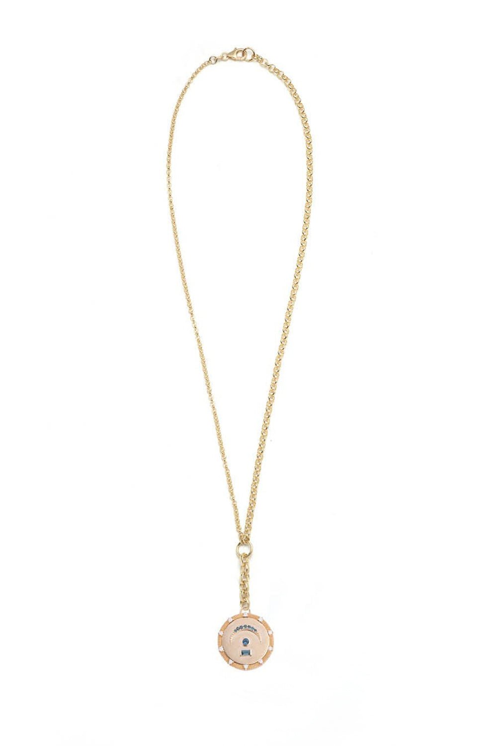 FOUNDRAE-Medium Topaz Mixed Belcher Extension Chain Necklace - Pause-YELLOW GOLD