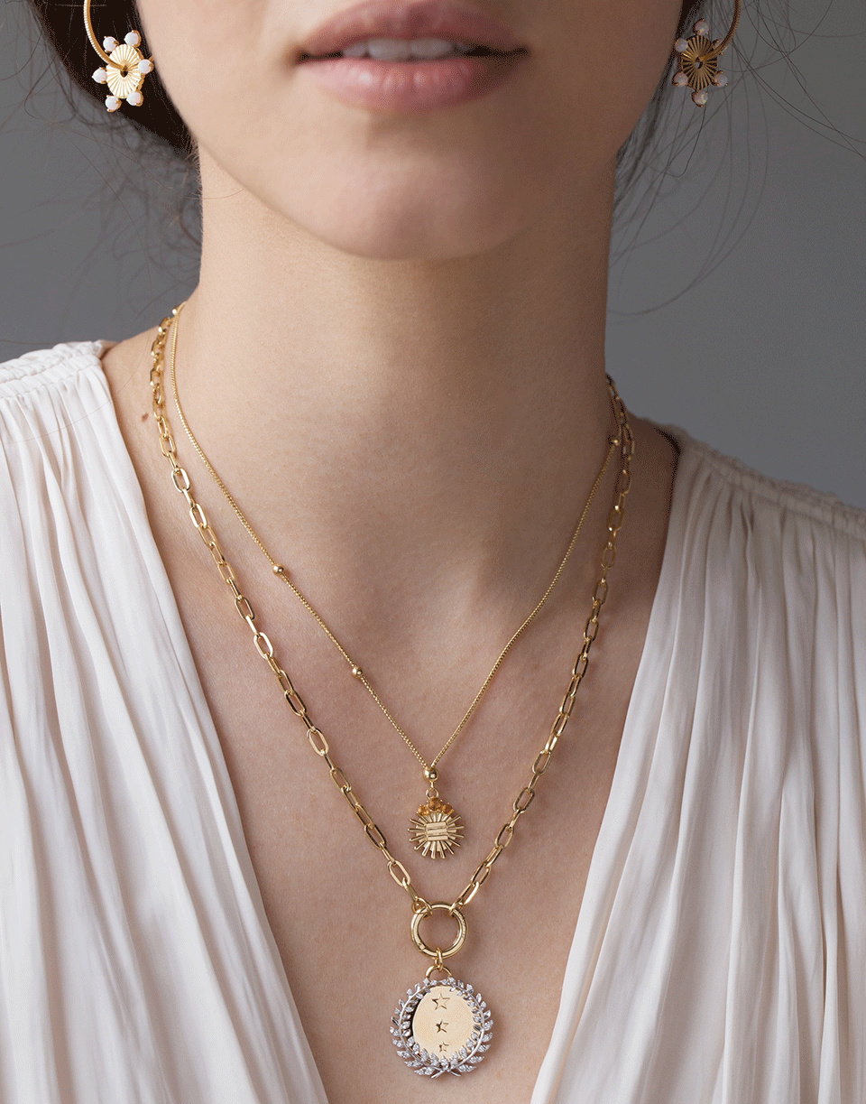 FOUNDRAE-Metal Element Dotted Choker-YELLOW GOLD