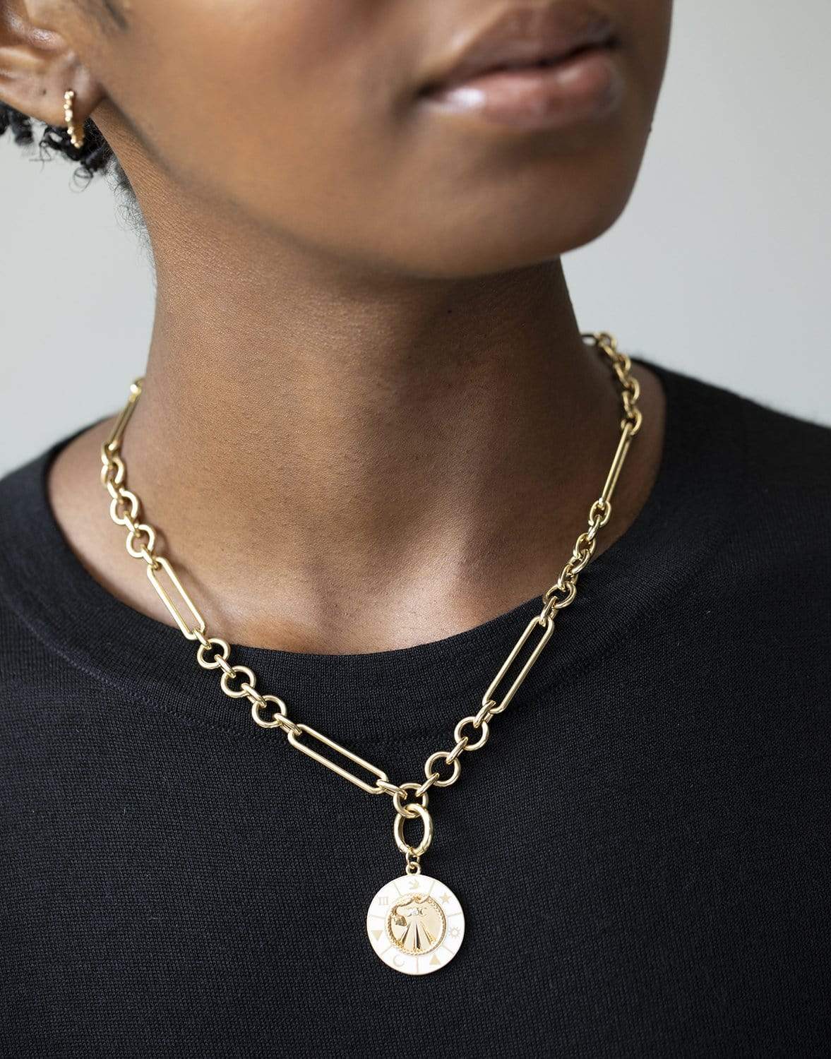 FOUNDRAE-Midsize Mixed Clip Chain-YELLOW GOLD